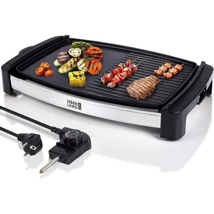 Plancha électrique avec TÜV & GS 2200 Watt Gril de table BBQ 4 8