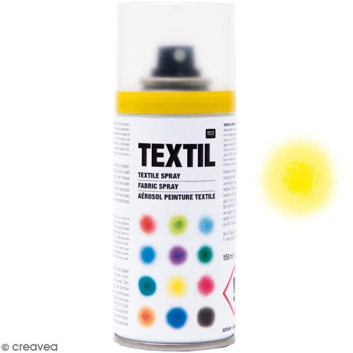 Peintures en bombe pour tissus - 150 ml Peinture en spray pour tissu :  Coloris : Jaune Quantité : 150 ml Peinture à base d'eau - Cdiscount  Beaux-Arts et Loisirs créatifs