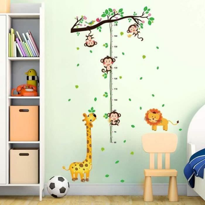 Toise Murale Panda Bambou - Autocollant Mesure Hauteur Enfants Chambre Avec Animaux