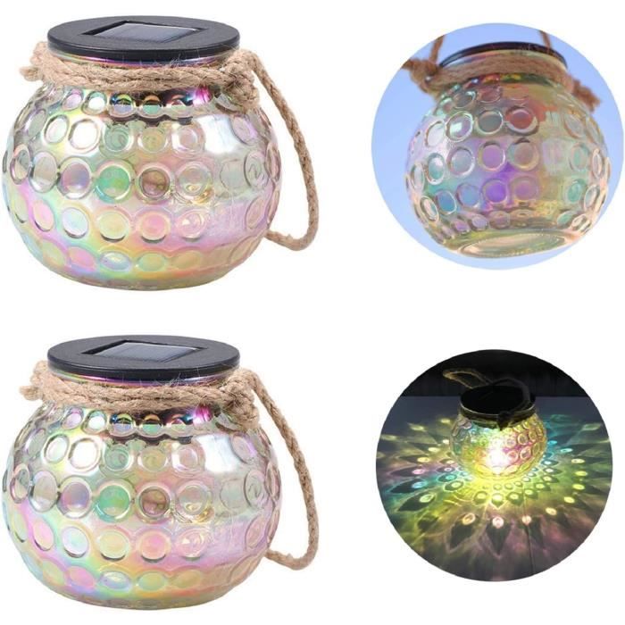 Lanternes Solaires D'extérieur étanches En Corde De Chanvre - Lot De 2 - Éclairage Décoratif Terrasse Jardin