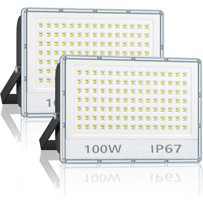 Sararoom 100W Projecteur Exterieur LED 10000LM 6500K Blanc froid Lampe Extérieur LED de Sécurité Imperméable IP65 Spot LED Extérieur Idéal pour Jardin Garage Couloir Terrasse Eclairage