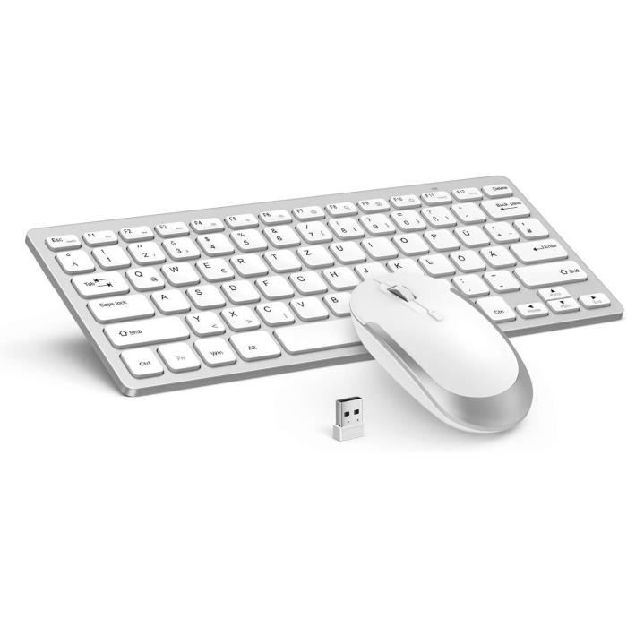 Ensemble Clavier Et Souris Sans Fil - 2.4G Silent Compact Clavier De Souris Pleine Taille