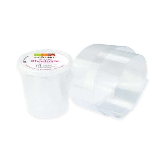 Ruban rhodoïde pour entremets 3 m x 4 cm