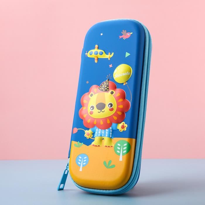Philoctes Sac à Crayons Peluche Cartoon Bleu - Trousse Scolaire Grande Capacité 25x7cm, Idéal Pour Étudiants Et Cadeaux De Rentrée