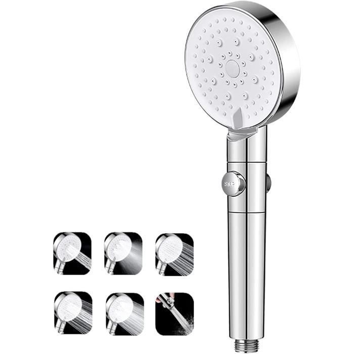 Pommeau De Douche LEEFE Haute Pression - 7 Modes Spray, ABS Chromé, 15.2 Cm, Économie D'Eau