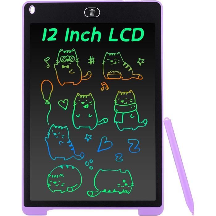 Coolzon Tablette d'écriture LCD Coloré Tablette Graphique de Dessin 12