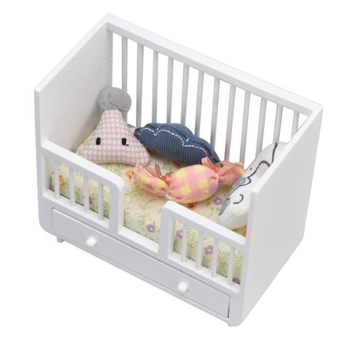 VINGVO Lit de bébé miniature Berceau miniature modèle de meubles