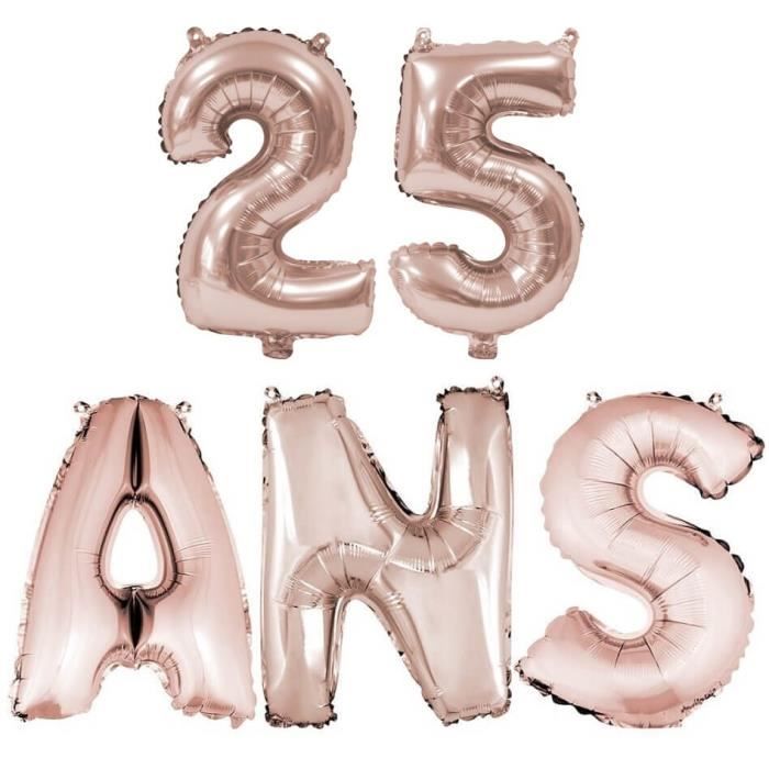 Ballon Anniversaire Rose Gold Metallique 25ans Aluminium X1 R Ba3000 Ba3008 Cdiscount Maison