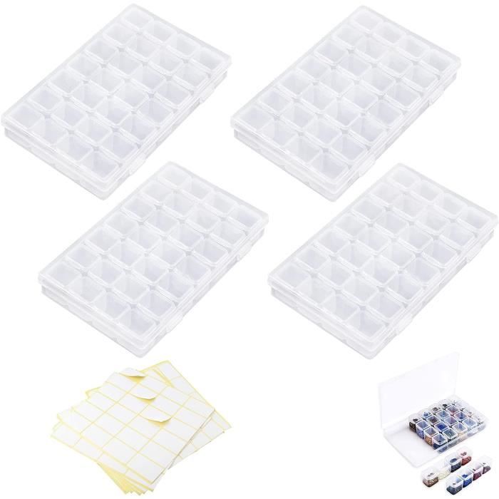 Lot De 2 Boîtes De Rangement Pour Peinture Diamant - 30 Compartiments Amovibles Avec Couvercles - Transparent, étanche à La Poussière - Idéal Pour Perles, Strass, Bijoux