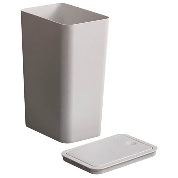 CMLLING Poubelle rectangulaire en plastique pour salle de bain Blanc 12 l