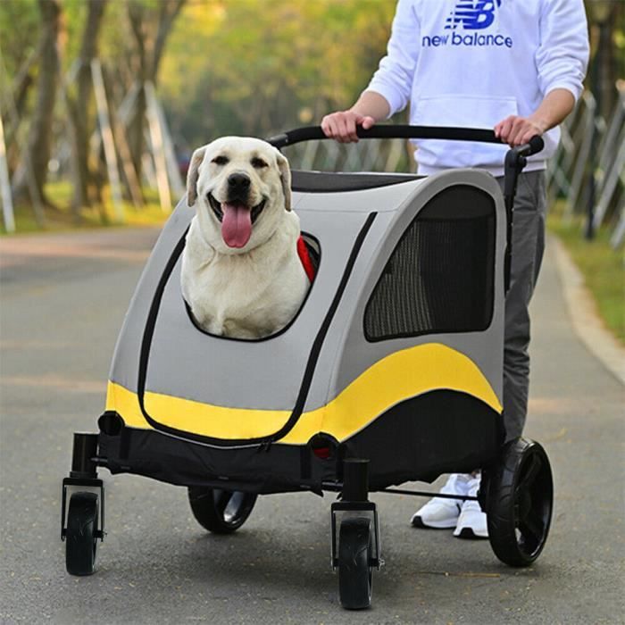 poussette pour chien tout terrain poussette pour chien pliable 55kg chariot pour grand chien handicapé en 600d oxford
