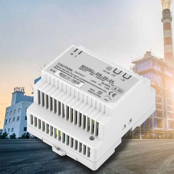 Alimentation DIN Rail DR-30-24 30W 24V - Power Supply AC/DC à Découpage Pour Rail DIN