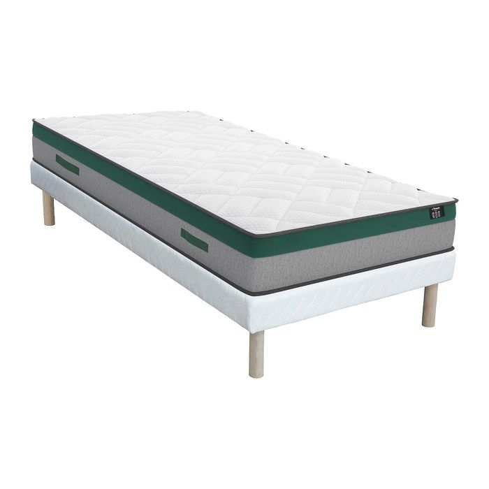Ensemble 90 x 190 cm sommier + matelas ressorts ensachés ép.22cm - PRESTIGE de YSMÉE Ensemble 90 x 190 cm sommier + matelas ressorts ensachés ép.22cm - PRESTIGE de YSMÉE