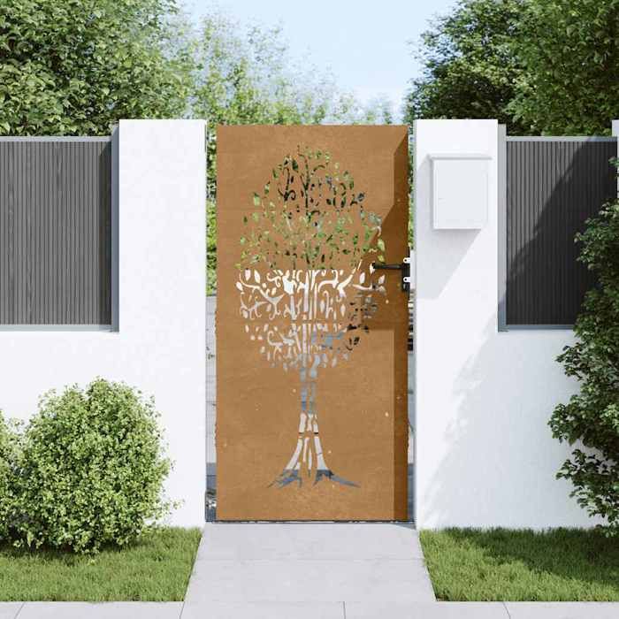 vidaXL Portail de jardin 85x175 cm Acier corten - vue 2