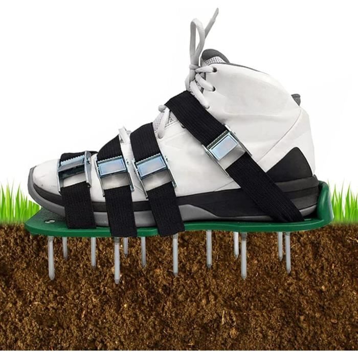SPRINGOS 1 paire de chaussures aératrices de pelouse avec fermeture Velcro - Aérateur de pelouse