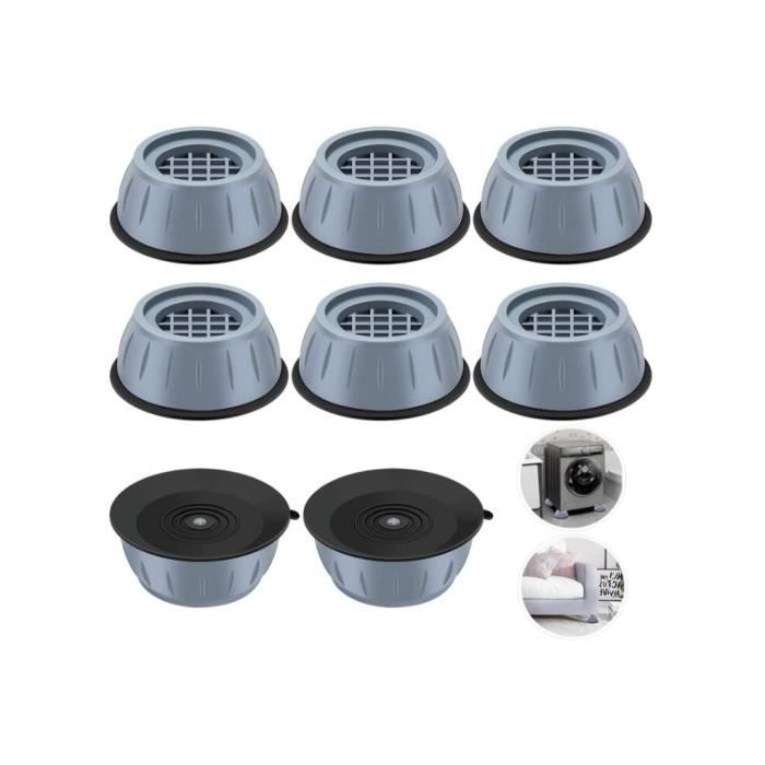 8 Patins Anti-vibration Pour Machine à Laver Et Sèche-linge - Réglables, Antidérapants, Bleus, 6.8 X 7.2 Cm