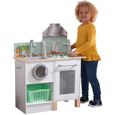KidKraft - Cuisine en bois pour enfant Whisk & Wash, avec sa machine à laver et son panier à linges inclus - EZ Kraft-1
