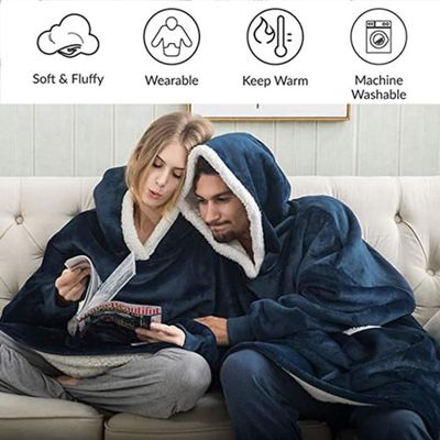 Couverture à Capuche Oversize Douillette - Sweat à Capuche Avec Poches Pour Homme Et Femme
