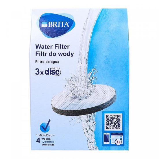 BRITA Bouteille Filtrante 1,3L Blanc Graphite - Filtre MicroDisc Inclus - Réduit Chlore Et PFAS
