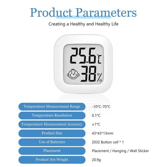 Grand Thermomètre Extérieur 380mm – Classique, Blanc, Avec Support Mural