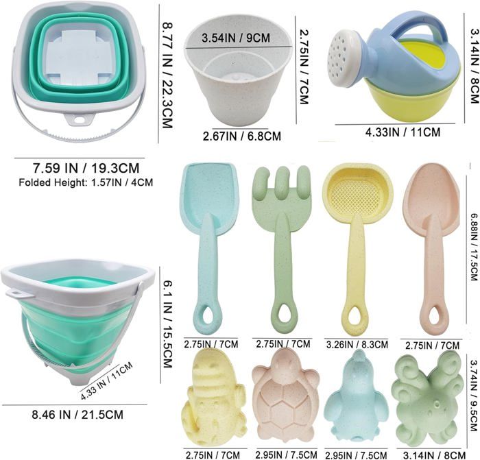 Jouet De Plage Enfant, 18 Pièces Jeu De Plage Enfant, Jeux Sable Avec Seau Plage, Kits D'Outils