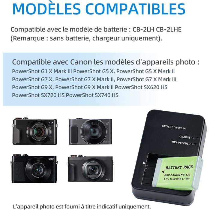 Caricabatterie NB-13L Per Canon PowerShot G7 X Mark II, G5 X, SX620 HS E Più Modelli - 2