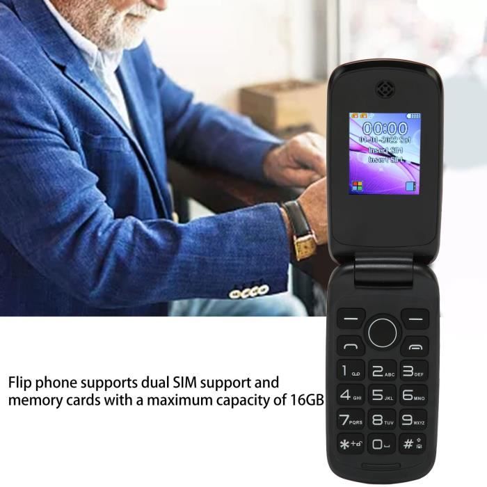 Duokon Téléphone mobile Mini Téléphone Portable à Clapet 1,44 po Double  Carte Double Veille 32MB+32MB 100‑240V US Plug(Rose ) - Cdiscount Téléphonie