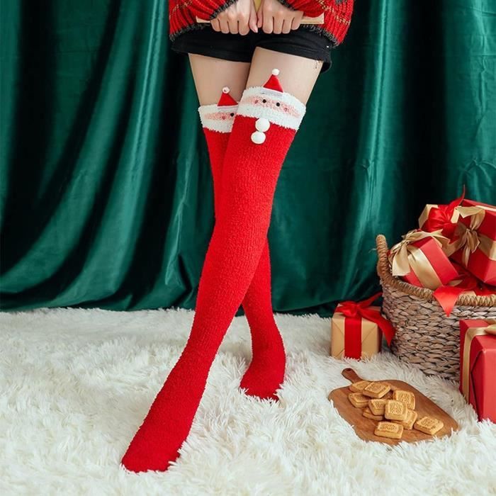 Chaussette haute 2025 rouge femme