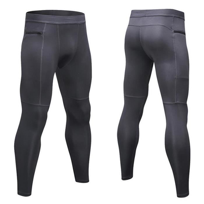 Legging Sport Homme Pantalon de Fitness Gris Compression Collant Running Sechage Rapide Gris Cdiscount Sport