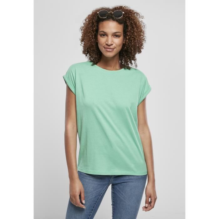 T shirt Urban Classics femme Extended Shoulder Tee vert clair