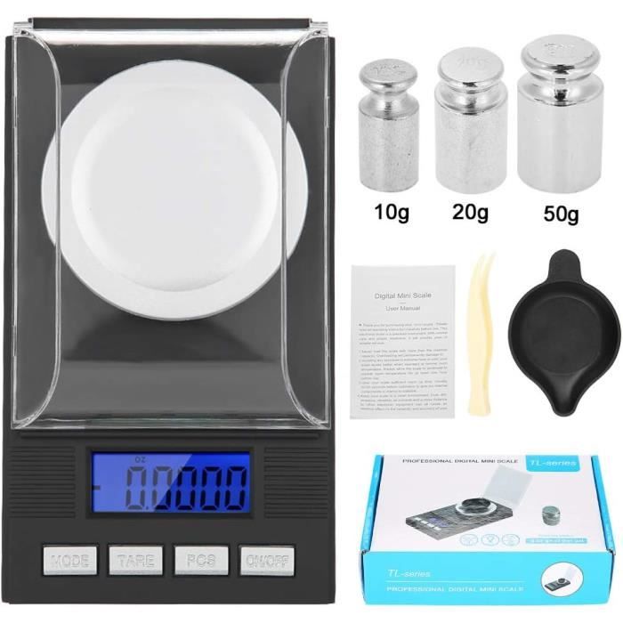 Mini Balance Précision 0.01g/200g - Rétroéclairage Bleu - Unités G/oz/ct - Parfaite Bijouterie
