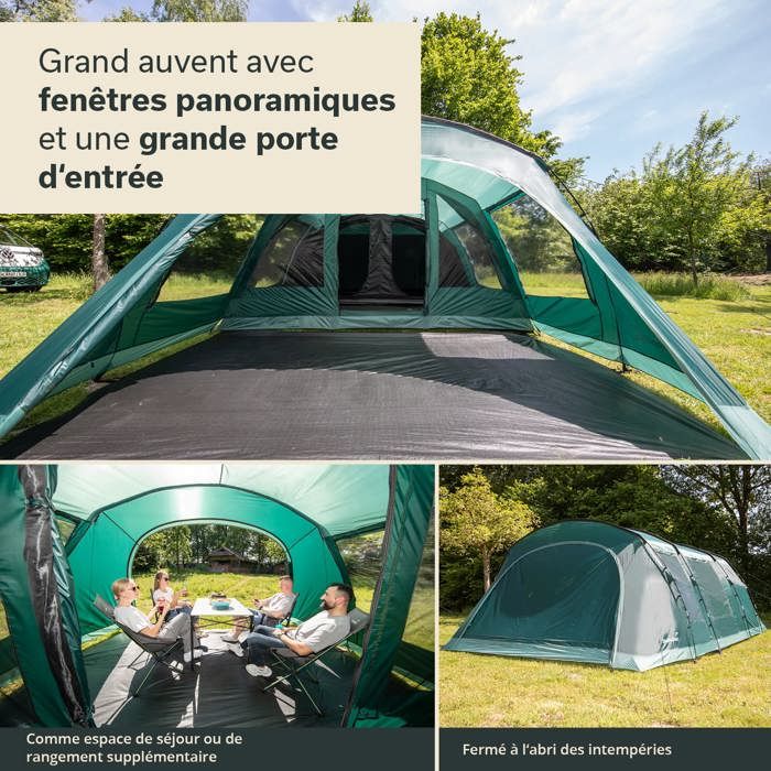 Tente De Camping King Camp Venezia 6 Places - Tunnel XXL - Imperméable 5000 Mm - Hauteur 2,15 M