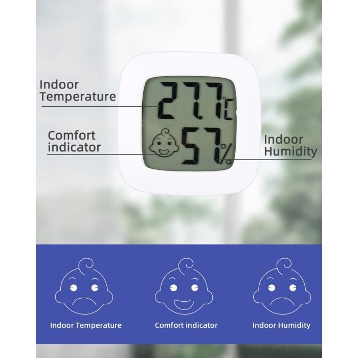 5 Pièces Thermomètre Hygromètre Interieur Numérique,Indicateur Du Niveau De  Confort,Thermomètre Chambre Bébé Pour Salon Entre[H110] - Cdiscount  Bricolage