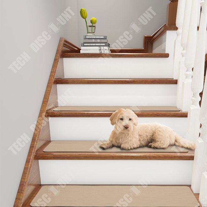 Lot de 2 tapis d'escalier antidérapants 20 x 76 cm, pour une utilisation intérieure en toute sécurité avec enfants, personnes âgées et animaux domestiques. Adhésif réutilisable. Couleur : gris clair Lot de 2 tapis d'escalier antidérapants 20 x 76 cm, pour une utilisation intérieure en toute sécurité avec enfants, personnes âgées et animaux domestiques. Adhésif réutilisable. Couleur : gris clair