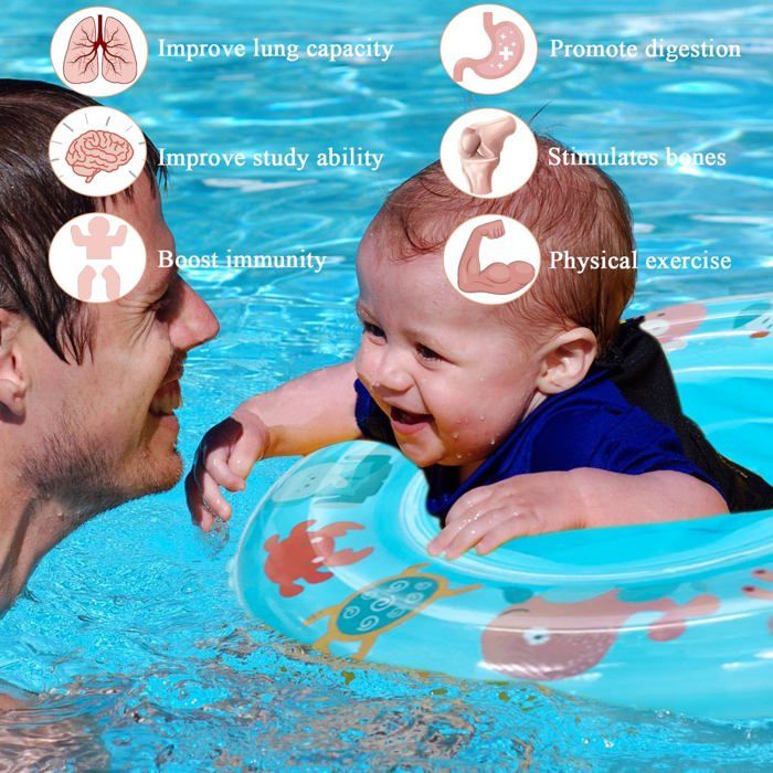Bouée Bébé Piscine – Flotteur Dinosaur Avec Siège – 6 Mois à 3 Ans – PVC 0,25 Mm – Double Poignée – Sécurisé