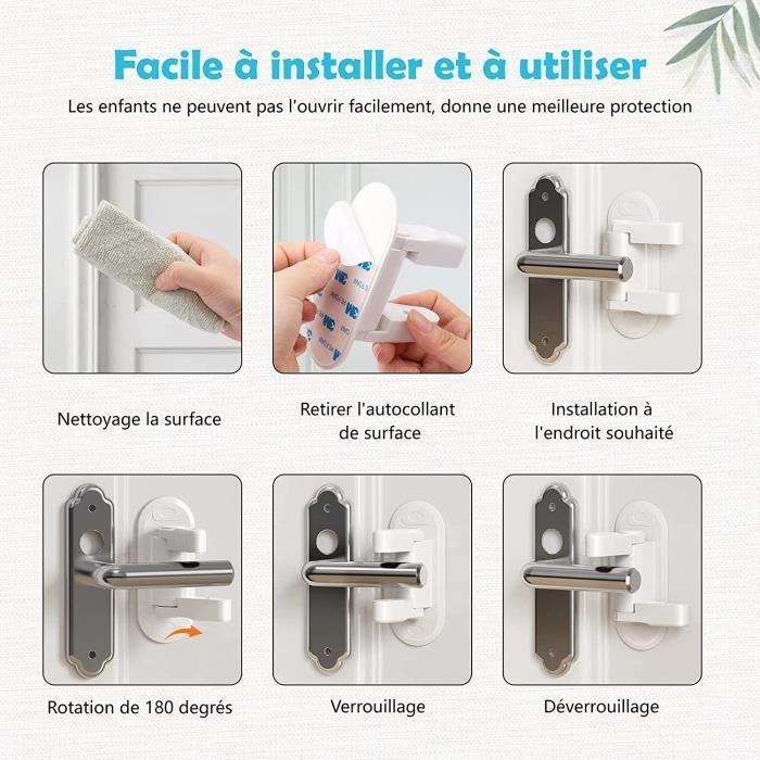Lot De 3 Sécurités Fenêtre Sans Perçage - Bloque Fenêtre Ajustable Pour Enfants Et Animaux, Adhésif Et Vis Incluses