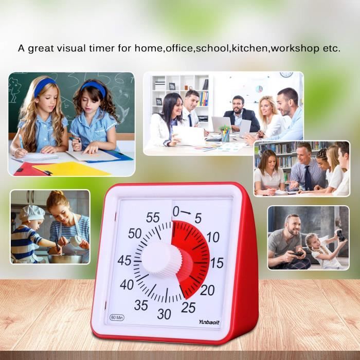 Minuterie visuelle de 60 minutes, Super compte à rebours, outil de gestion  du temps mécanique Durable adapté aux enfants et aux adultes - AliExpress