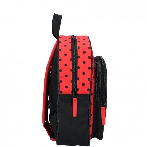 Petit sac a dos LADYBUG MIRACULOUS 2 compartiments 2021 2022 Noir et rouge Cdiscount Bagagerie Maroquinerie