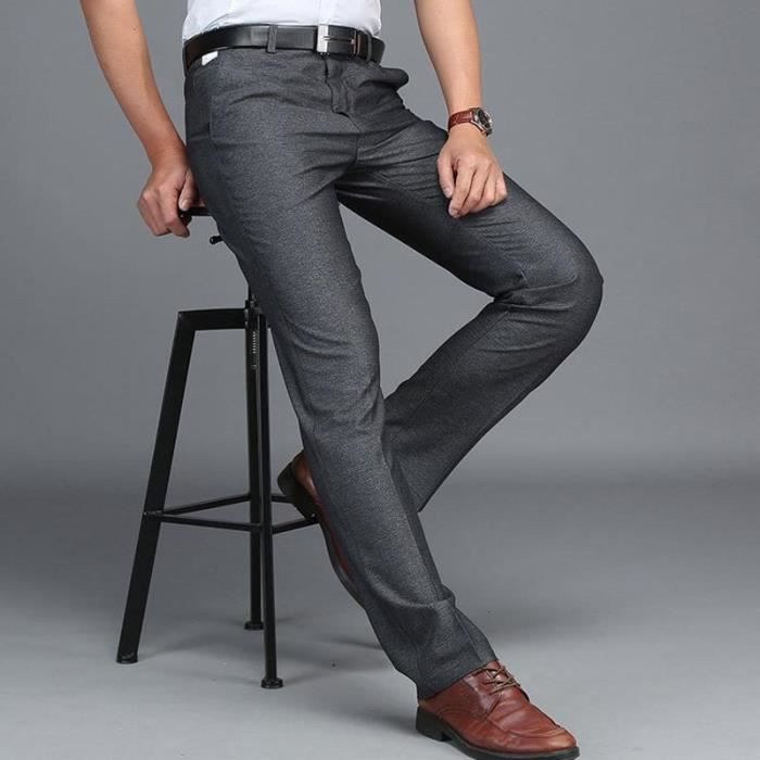 Style homme hot sale pantalon gris