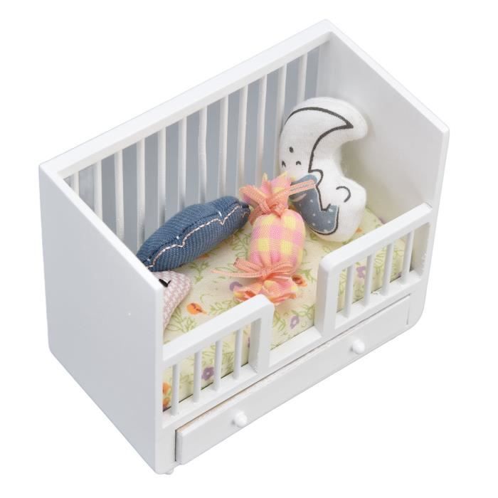 Mobilier Poupée Bois Meubles Maison Poupée 1:12 | Berceau Bébé + Cheval à Bascule | Bois Bouleau Miniature Maison Poupée Bricolage Créatif