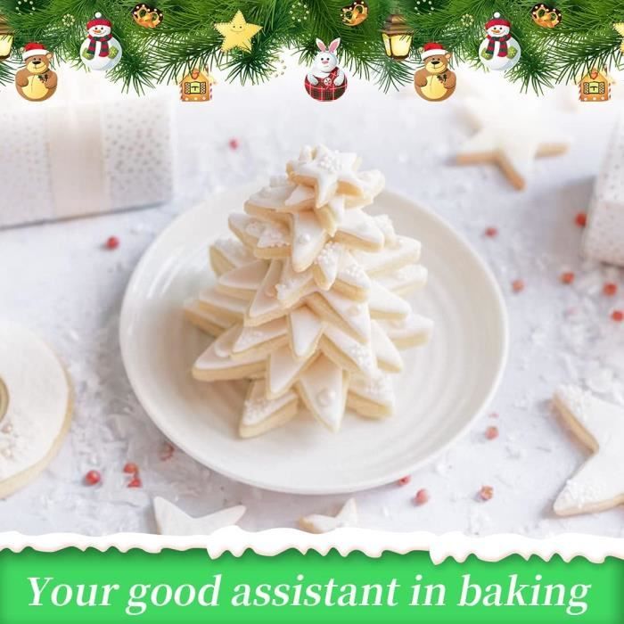 12 Emporte-pièces De Noël En Inox - Arbre, Bonhomme Pain D'épice, Renne, Cloche... - Pour Biscuits, Fondant, Pâte à Sucre