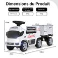 Camion Porteur Enfant avec Remorque de Rangement - DREAMADE - Blanc - Volant Musique Phares - 18-36Mois-3
