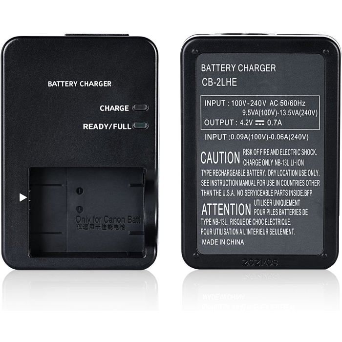 Caricabatteria Canon Caricabatteria Per Canon CB-2LH NB-13L: Compatibile Con G1 X, G7 X, G9 X, SX620-SX740