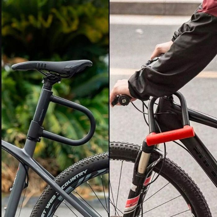 ROCKBROS Antivol Vélo En U Compact (374g) Avec Support Et 2 Clés – Acier Carbone, Haute Sécurité