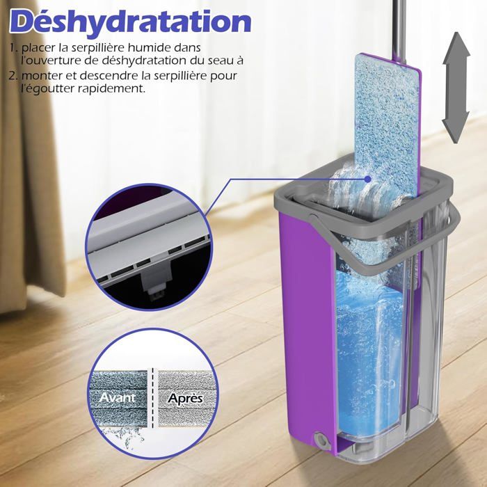 Balai De Nettoyage Réglable Rotatif à 360 De Nettoyage Triangulaire