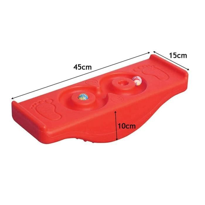 Planche à Bascule Pour Enfants - Charge 50 Kg - Jouet D'équilibre Et De Motricité - Rouge, Avec Balle Rebondissante