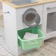 KidKraft - Cuisine en bois pour enfant Whisk & Wash, avec sa machine à laver et son panier à linges inclus - EZ Kraft-4
