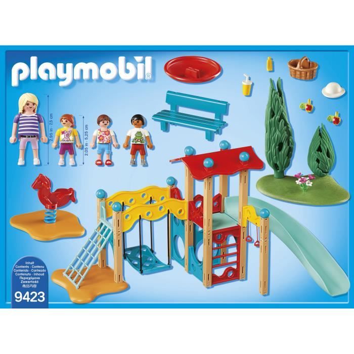PLAYMOBIL 9423 - Family Fun - Parc de jeu avec toboggan en plastique pour  enfant de 4 ans et plus - Cdiscount Jeux - Jouets