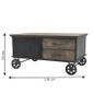 Grande Table Basse Table Industrielle Fer Bois Sur Roulettes Fonte