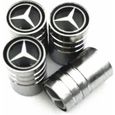 4x Mercedes-Benz bouchon de valve Tire bouchon de valve Cylindrique Noir logo-0